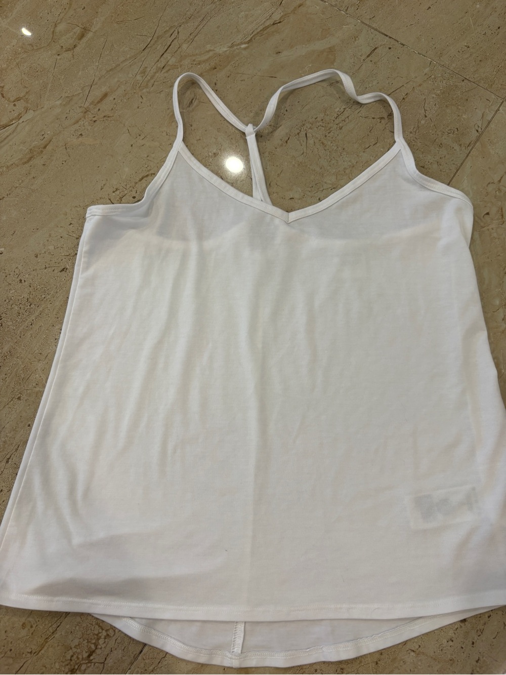 Athleta White V-Neck Racerback Cami Tank